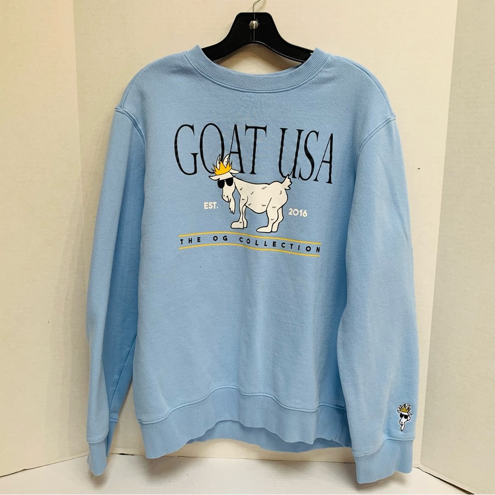 GOAT USA blue graphic sweatshirt unisex size small